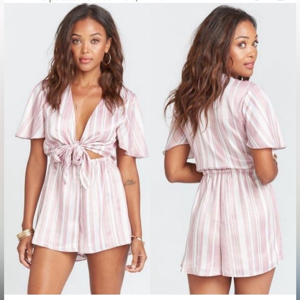 Show me your Mumu Pink Striped Gia Romper